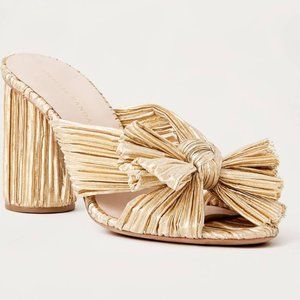 Loeffler Randall Gold Penny Sandals Heels